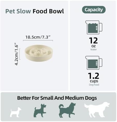 Havniva Ceramic Slow Feeder Dog Bowls, 7.3 in Slow Feeder for Small Breed - Image 2