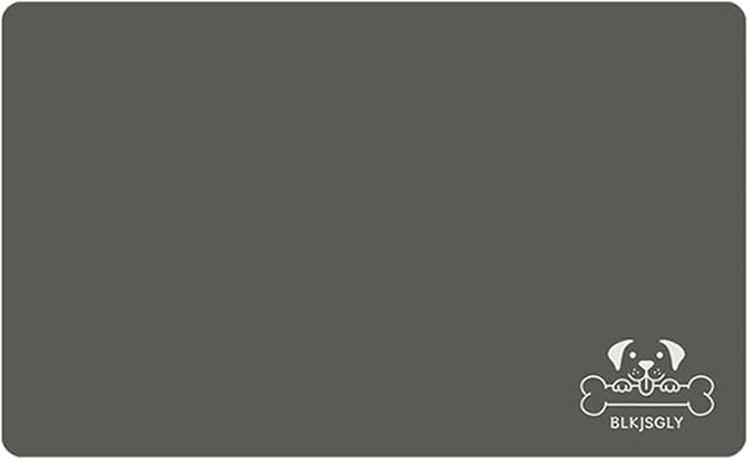 18"×30" Dark Grey Absorbent Dog Mat for Food and Water Bowl- Quick Dry Durable Feeding Mat for Dog and Cat Easy Cleaning Pet Supplies for Messy Pets
