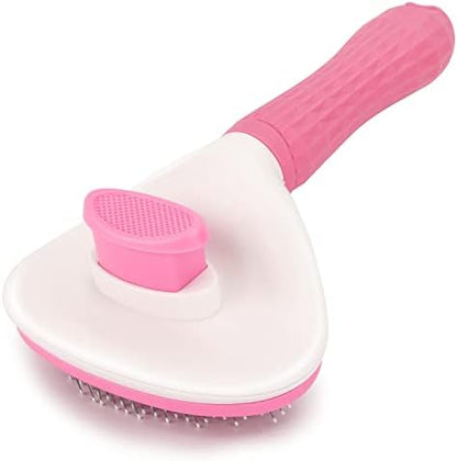Depets Cat Brush for Shedding, Skin Friendly Self-Clean Dog Slicker Brush by Depets