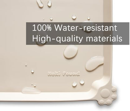 Hoki Found XX-Large Silicone Pet Food Mats - Non Slip Cat Dog Bowl Placemats - Waterproof Feeding Mats - Suitable for Carpet - Papayawhip - Image 3