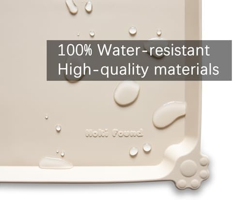 Hoki Found Large Silicone Pet Feeding Tray - Waterproof Dog Pet Cat Feeding Mat - Non Slip Pet Dog Cat Food Bowl Mats Placemat -Pet Water Mats for Carpet -Papayawhip - Image 3