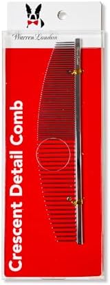 Warren London Crescent Detail Copper Dog Grooming Comb for Face and Detail, 6.5 Inch by WarrenLondon