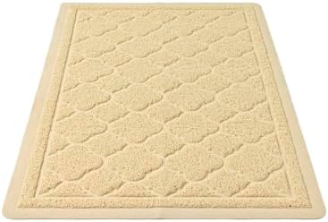 WePet Cat Litter Box Mat, Kitty Premium PVC Pad, Durable Trapping Rug, Phthalate Free, Urine-Resistant, Scatter Control, L 35 x 23 Inch, Beige by WePet