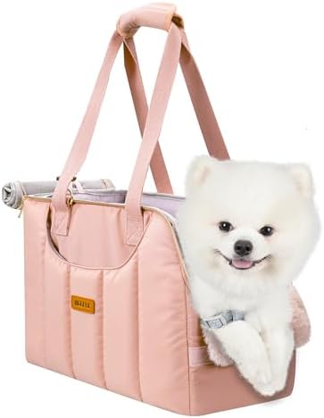 Dog Purse Carrier for Small Dogs Cats Rabbits Up to 12lbs, Lightweight Pet Sling Carriers with Crossbody Strap, Portable Puppy Soft Sided Tote Bag Carrier for Vet,Hiking,Travel Pink by Becivi