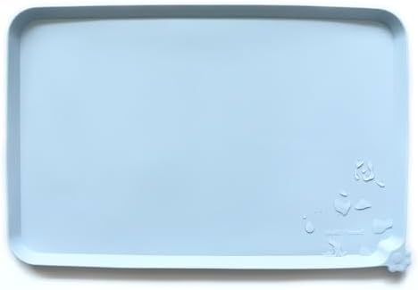 Hoki Found L Silicone Non Slip Pet Dog Cat Bowl Mats - Placemat - Feeding Mat - Waterproof - For Carpet - Frost by Hoki+Found