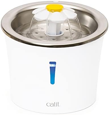 Catit Stainless Steel Flower Fountain with Triple Action Filter, 3 L by Catit