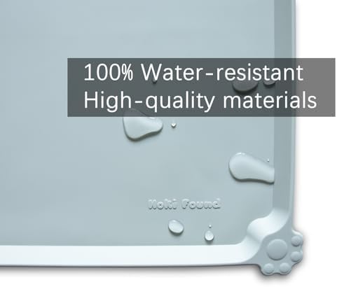 Hoki Found Silicone Pet Food Tray - High-Lips Dog Cat Bowl Mats - Waterproof Dog Cat Food Mats - Battleship - Image 3