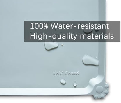 Hoki Found Silicone Pet Food Tray - High-Lips Dog Cat Bowl Mats - Waterproof Dog Cat Food Mats - Battleship - Image 3