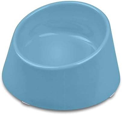 Van Ness Pets EcoWare Raised, No Tip, High Back Whisker-Friendly Cat Bowl, 8 OZ, Gray, ECW250, Blue by VanNessPets