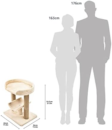 Amazon Basics Multi-Platform Cat Tree with Scratching Post for Indoor Cats up to 25lbs, 18 x 14 x 22 Inches, Beige - Image 5