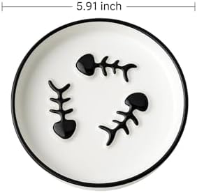 Shallow Ceramic Cat Slow Feeder Bowls, Anti-Vomit Food Plates for Whisker Fatigue Relief, Dishwasher Safe, Anti-Acne, Black Chin Prevention,Cat Slow Feeder Bowls for Dry and Wet Food, Easy Daily Use - Image 7