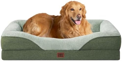EHEYCIGA Orthopedic Dog Bed for Large Dog, Memory Foam Dog Couch, Green by EHEYCIGA