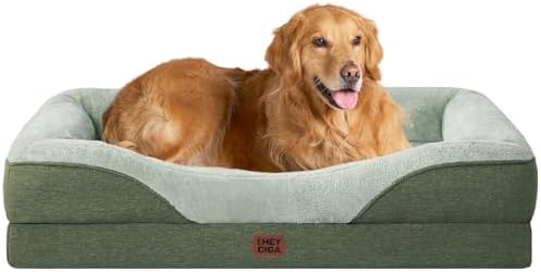 EHEYCIGA Orthopedic Dog Bed for Large Dog, Memory Foam Dog Couch, Green by EHEYCIGA