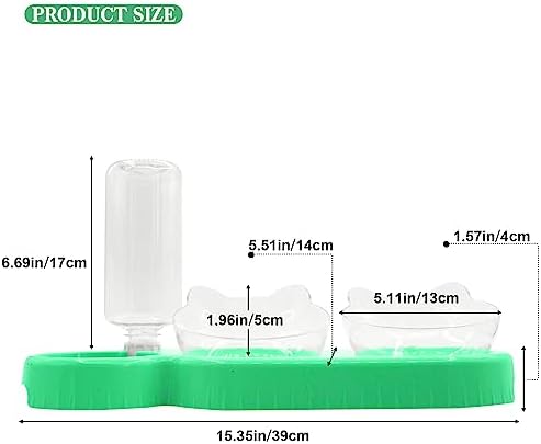 Triple Cat Bowls - 15 Tilt 3-in-1 Water Feeder Bowls with Automatic Water Bottle, Whisker Friendly Elevated Feeding Dishes for Small Cats and Puppies (Mint Green) - Image 5