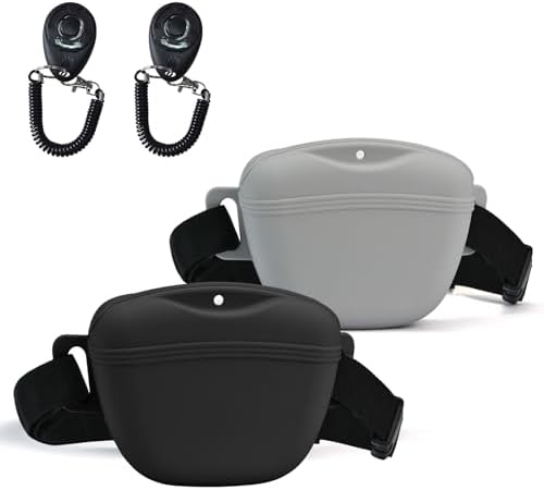 AUDWUD Magnetic Silicone Dog Treat Pouch with Adjustable Belt by AUDWUD