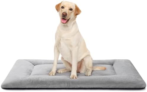 Dog Crate Pad, Washable Cozy Dog Bed Mat for Large Dogs 42"x28", Gray by ZENGAOOU