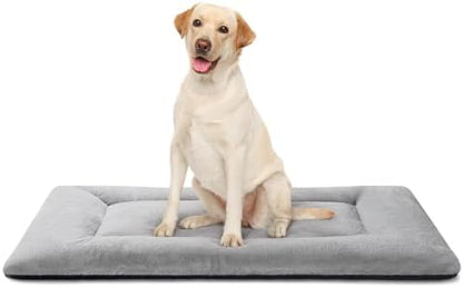 Dog Crate Pad, Washable Cozy Dog Bed Mat for Large Dogs 42"x28", Gray by ZENGAOOU