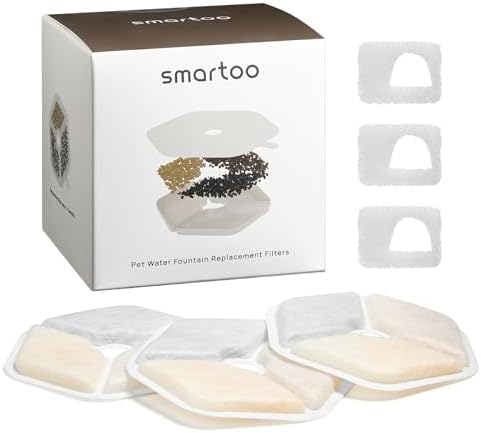 Smartoo 3 PCS Official Filters & Sponges for 152oz/4.5L Cat Water Fountain by smartoo