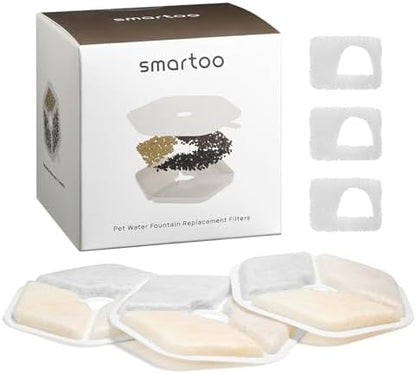 Smartoo 3 PCS Official Filters & Sponges for 152oz/4.5L Cat Water Fountain by smartoo