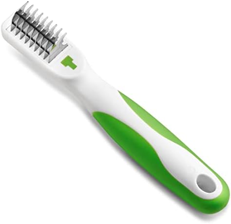 Andis 66055 Dematting 9-Blade Tool - Reduces Shedding, Safe on Wet or Dry Hair - Removes Dead Hair & Eliminates Tangles - Anti-slip, Easy-Grip Handle & Suitable for Various Pets – Green by Andis