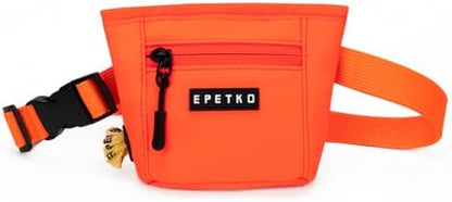 Dog Treat Pouch, Powerful Magnet Closure Device Dog Training Treat Bag Large Capacity Pet Treat Pouch with Poop Bag Dispenser Treat Bag for Dog Training with Metal Waistband Clip (Orange) by Unknown