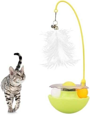 PAZ'S GIFT Interactive Cat Toy, 3-in-1 Teaser with Rolling Ball Track, Catnip Dancer for Indoor Cats by PAZ%27S+GIFT