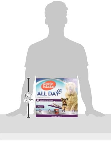 Simple Solution All Day Dog Pads, Disposable Puppy Training Pads with Lavender Scent, Leak Proof Pet Pee Pads for Indoor Potty Training, Odor Control, Quick Dry Floor Protection, 23"x24", 50 Count