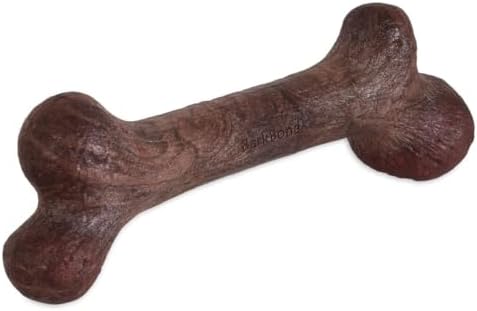 Pet Qwerks Dinosaur BarkBone - Nylon Dog Bone for Aggressive Chewers - Steak Flavor - 6.5" by PetQwerks