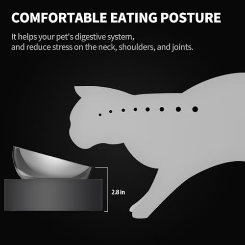 PETKIT 304 Stainless Steel Elevated Cat Bowls&Dog Bowls,Raised Cat Food and Water Bowl Set, Non-Slip, Anti Vomiting 15°Tilted Cat Small Animal Plate - Image 6
