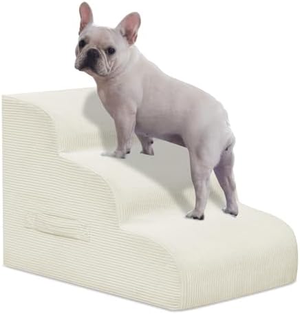 Mesa Lemon 3 Step Dog Stairs Pet Ramp for High Beds, Sofas and Cars by MesaLemon