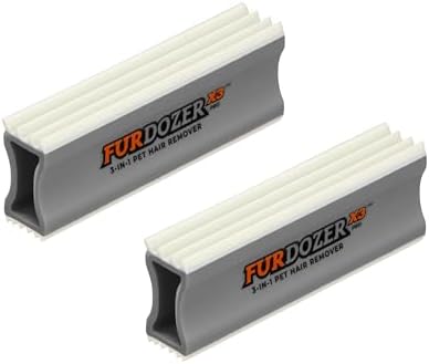 FurDozer Pet Hair Remover & Auto Detailing Tools - Cat & Dog Hair Remover for Carpets, Car Interiors, Couches, Bedding, & Pet Furniture (Gray, (2 Pack) - X3 PRO) by NeaterPetBrands
