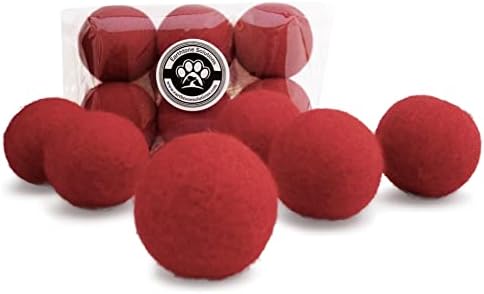 Wool Cat Toys - Felt Cat Toy Balls for Small Pet Fetch and Play - Eco Friendly Quiet Wool Ball Cat Toy for Cats and Kittens - Choose Your Colors 6PCS (Red) by EarthtoneSolutions