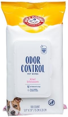 Arm & Hammer Odor Control Dog Wipes, Kiwi Blossom, 100 Count by ArmHammer