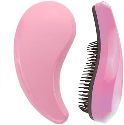 Comma-Shaped Small Dog Brush, Puppy Essentials (Pink) by PetJoyHaven