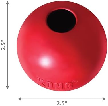 KONG Ball with Hole, Natural Rubber Fetch Toy, Red, for Large/Medium Dogs - Image 6