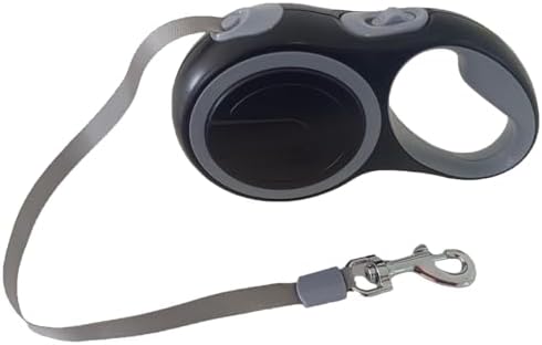 Retractable Dog Leash 16 FT Walking Leash Up to 44 lb, 360° Tangle-Free Dog Leashe, Strong Nylon Tape No Tangle, Explosion-Proof Carabiner, Anti-Slip Handle (Black, 16FT) by Unknown