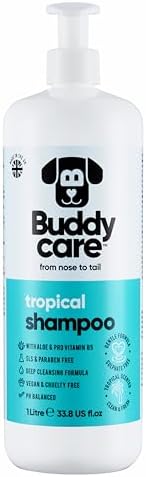 Tropical Dog Shampoo by Buddycare | Deep Cleansing Shampoo for Dogs | Tropical Scented | with Aloe Vera and Pro Vitamin B5 (33.8oz) by Unknown