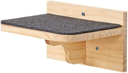 SHENGOCASE 9.8" x 7.1" Solid Wood Wall Mounted Large Cat Step, Cat Wall Furniture, Shelves Stairs Perch - Image 2