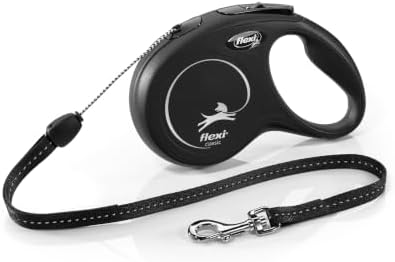 Flexi New Classic Cord Black Retractable Dog Lead Small 12kg - 8M by Flexi