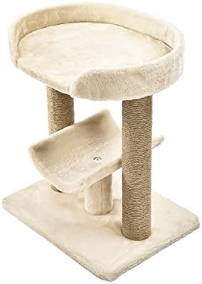 Amazon Basics Multi-Platform Cat Tree with Scratching Post for Indoor Cats up to 25lbs, 18 x 14 x 22 Inches, Beige - Image 6