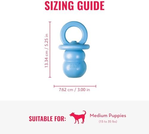 KONG Puppy Binkie, Natural Rubber Teething Toy, for Medium Puppies, Blue - Image 3