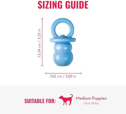 KONG Puppy Binkie, Natural Rubber Teething Toy, for Medium Puppies, Blue - Image 3