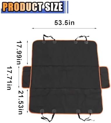 smilfuy Pets Dog Car Seat Cover for Back Seat, Waterproof Scratchproof Car Seat Protector with Side Flaps, 600D Soft Nonslip Dog Hammock, Dog Backseat Cover Universal for Car Truck SUV, Orange - Image 2