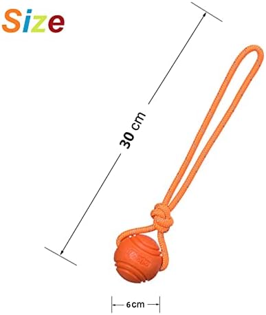 Dog Training Ball on A Rope Rubber Dog Rope Toys Ball with Handle for Tug of War K9 Training Rewards for Belgian Malinois Gifts, 6cm in Diameter for Medium Dogs 30-60 Lbs, Pack of 4 - Image 2
