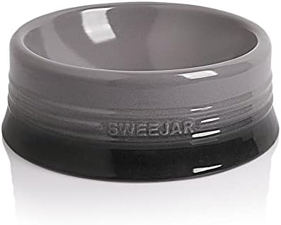 Sweejar Gradient Dog Bowl, Ceramic Dog Food Dish for Large Dogs and Large Cat, Porcelain Pet Bowl for Food and Water 32 oz (Gradient Grey) by Sweejarco1949