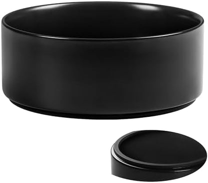 Large Dog Bowls, Non Slip Heavy Ceramic Dog Food and Water Bowl with Silicone Base, 8" Pet Feeding Bowl for Small, Medium, and Big Dogs (Black, 8 Inches) by Kitwinney
