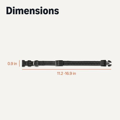 Amazon Basics Reflective Polyester Dog Collar, Adjustable Length 11.2"-16.9", 0.9" W, Quick-Release Buckle for Easy On/Off, Small, Black - Image 5