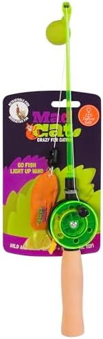 Mad Cat Go Fish Light Up Fishing Wand Teaser Cat Toy, Catnip and Silvervine by Unknown