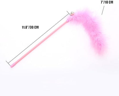 Cat Wand Toys, 3 PCS Interactive Feather Wands Colorful Cat Teaser Wand - Image 2
