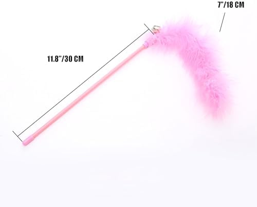 Cat Wand Toys, 3 PCS Interactive Feather Wands Colorful Cat Teaser Wand - Image 2